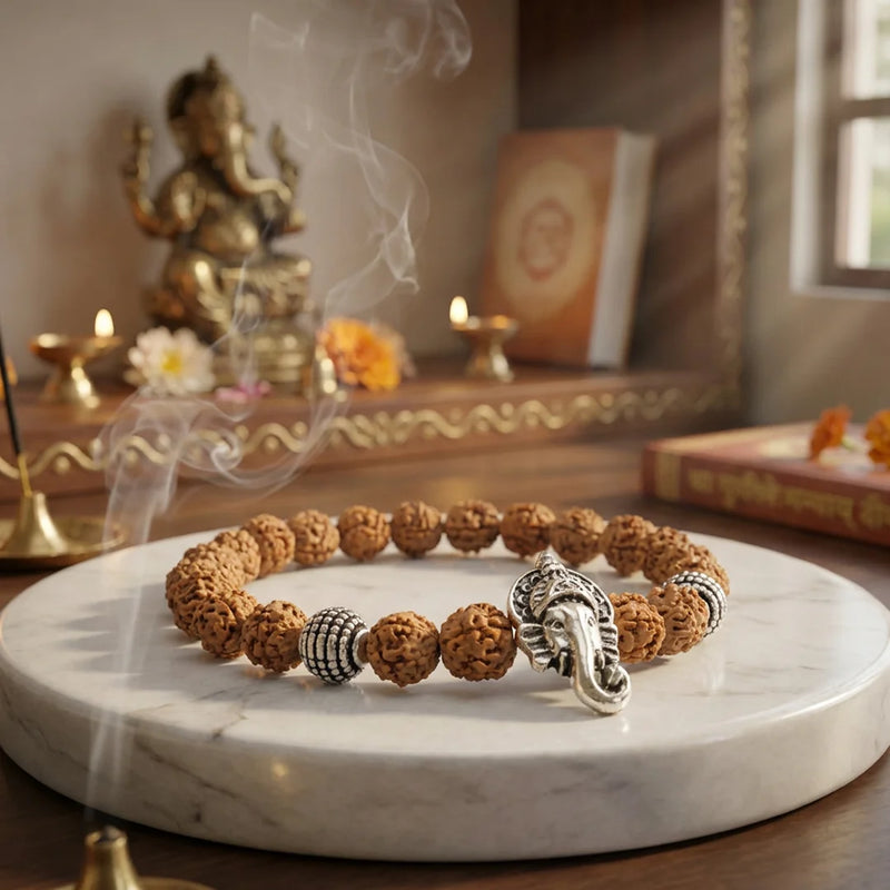 5 Mukhi Rudraksha Bracelet | Original Lab Certified Rudraksha Bracelt For Men & Women | Swaha