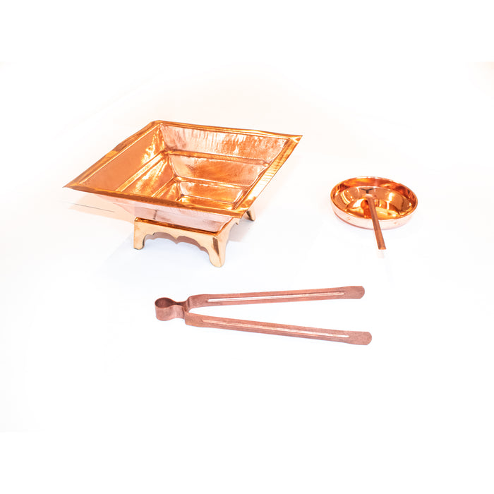 Swaha Havan Kund Set For Home | Havan Kund , Havan Kund Stand, Copper Aachamani Spoon, Plate, chimta