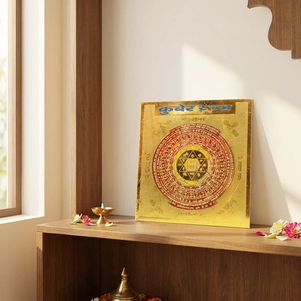 Gold Plated Kubera Yantra | Swaha