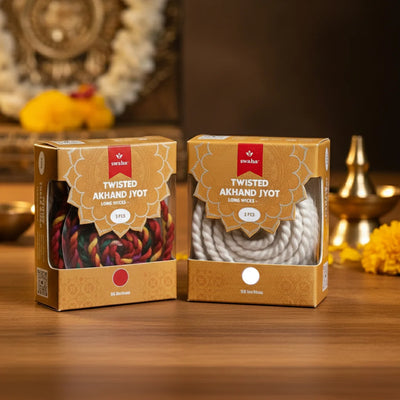 AkhandJyot Cotton Long Wicks (3 pcs) | Swaha