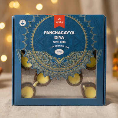 Panchagavya Diya with Ghee (11 pcs) - Combo Pack of 3 | Swaha