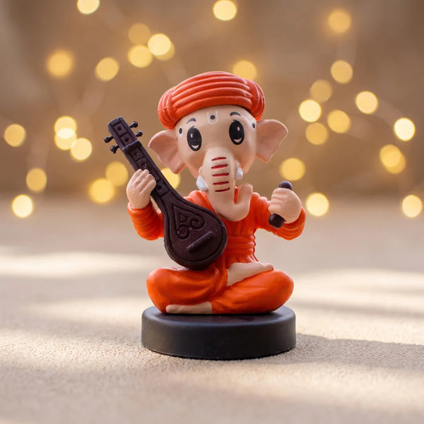 Divine Cute Sitting Ganesha Bobblehead  - Ideal for Car, Office and Home | Swaha
