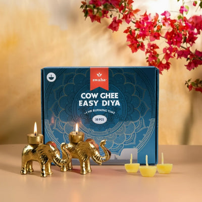 Cow Ghee Diya Wicks | 60mins Burning Time | Swaha