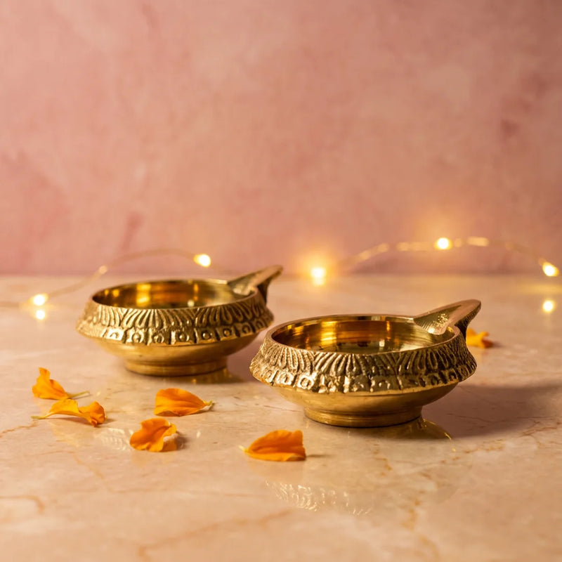 Brass Kubera Deepam - Pack of 2 | Swaha