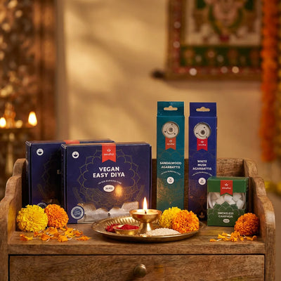 Monthly Puja Pack with Vanaspathi Ghee Diya | Swaha
