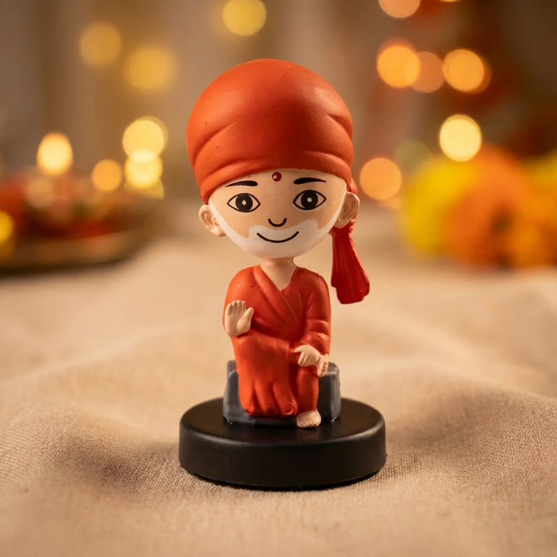 Divine Cute Saibaba Bobblehead  - Ideal for Car, Office and Home | Swaha
