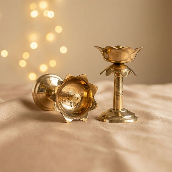 Kamal Nanda Stand Deepam (Pair) | Swaha