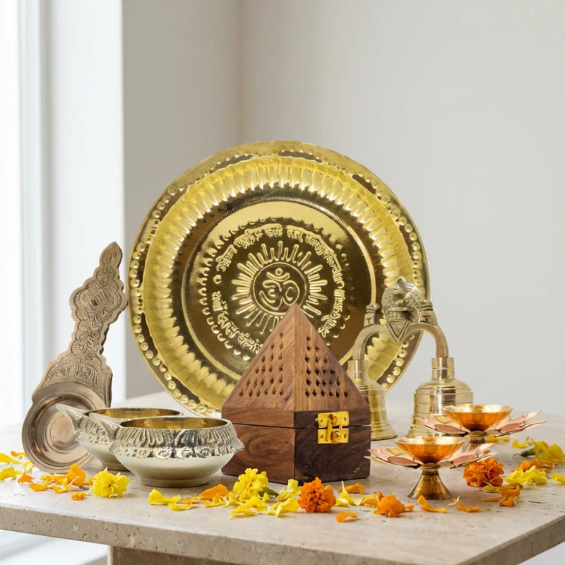 Brass Puja Articles Combo | Swaha