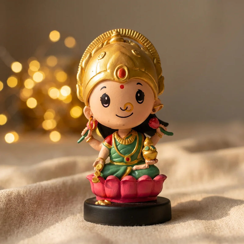 Divine Cute Lakshmi Bobblehead  - Ideal for Car, Office and Home | Swaha