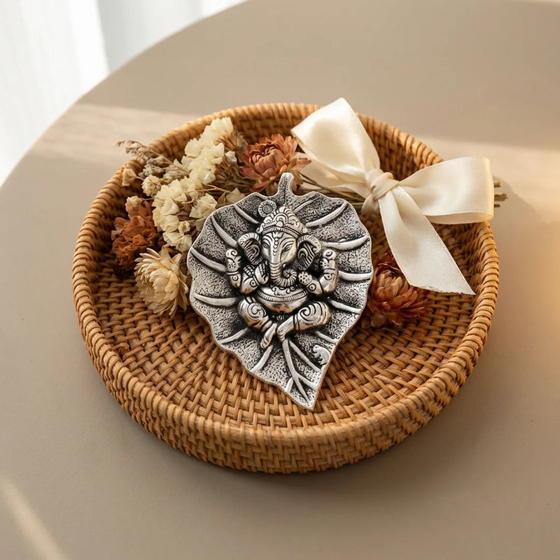 Leaf Ganesha | Wall Hanging Ganapathi For Home Decoration | Decorative Religious Showpiece | Swaha