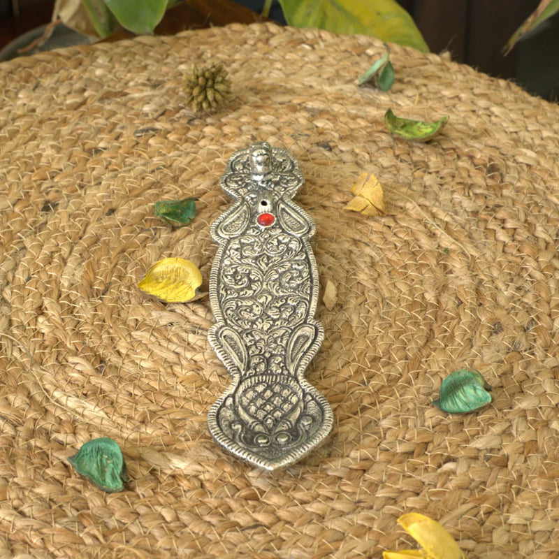 Incense Holder Elephant | Silver Color Metal Agarbatti/ Dhoopbatti Holder | Swaha