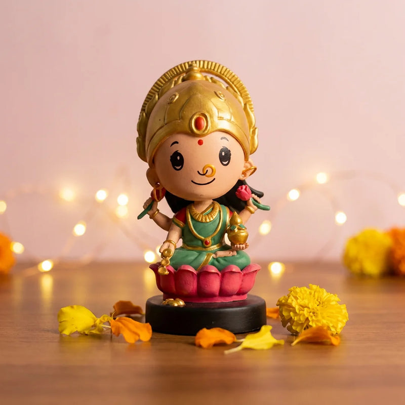 Divine Cute Lakshmi Bobblehead  - Ideal for Car, Office and Home | Swaha