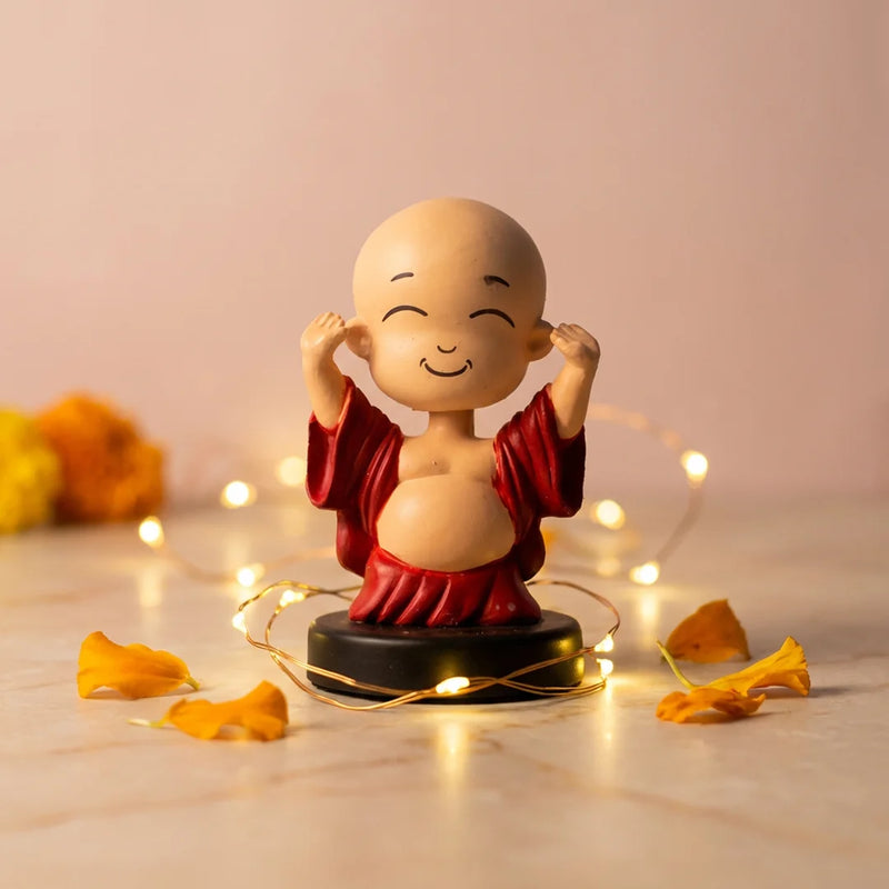 Divine Cute Laughing Buddha Bobblehead  - Ideal for Car, Office and Home | Swaha