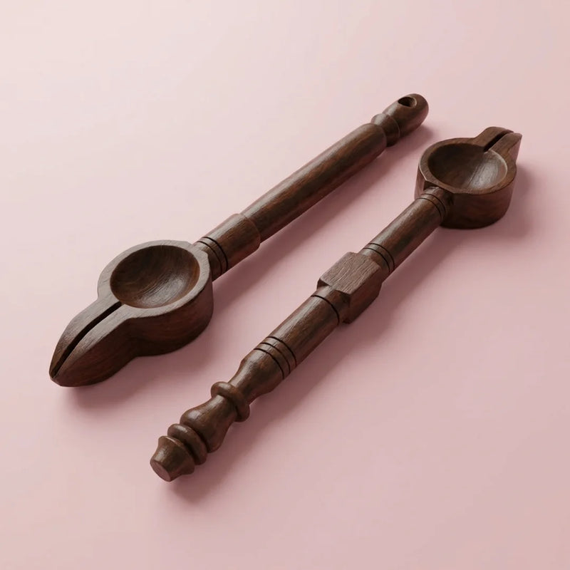 Wooden Havan Spoon | Dark Brown Color Sruba & Sruchi Homam Spoons | Swaha