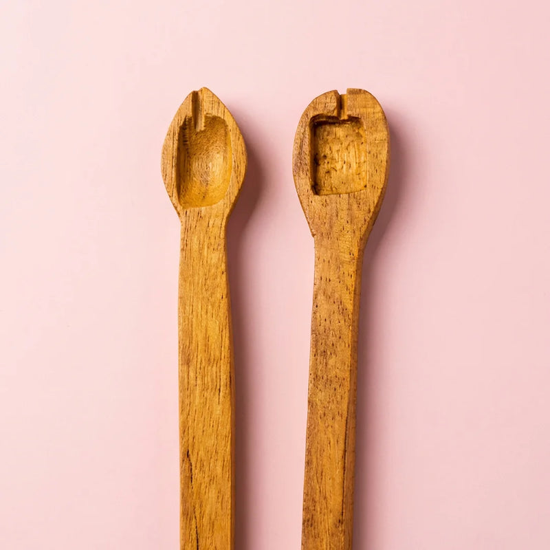 Wooden Havan Spoon | Light Brown Color Sruba & Sruchi Homam Spoons | Swaha