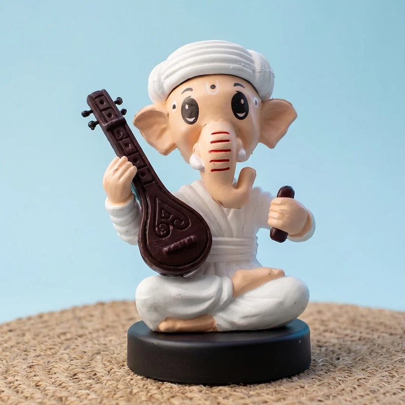 Divine Cute Sitting Ganesha Bobblehead  - Ideal for Car, Office and Home | Swaha