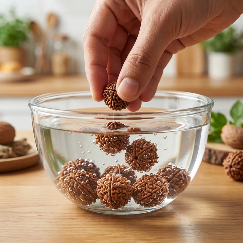 Panch Mukhi Rudraksha Water Therapy | 6 Natural Lab Certified Rudhraksha Beads | Swaha