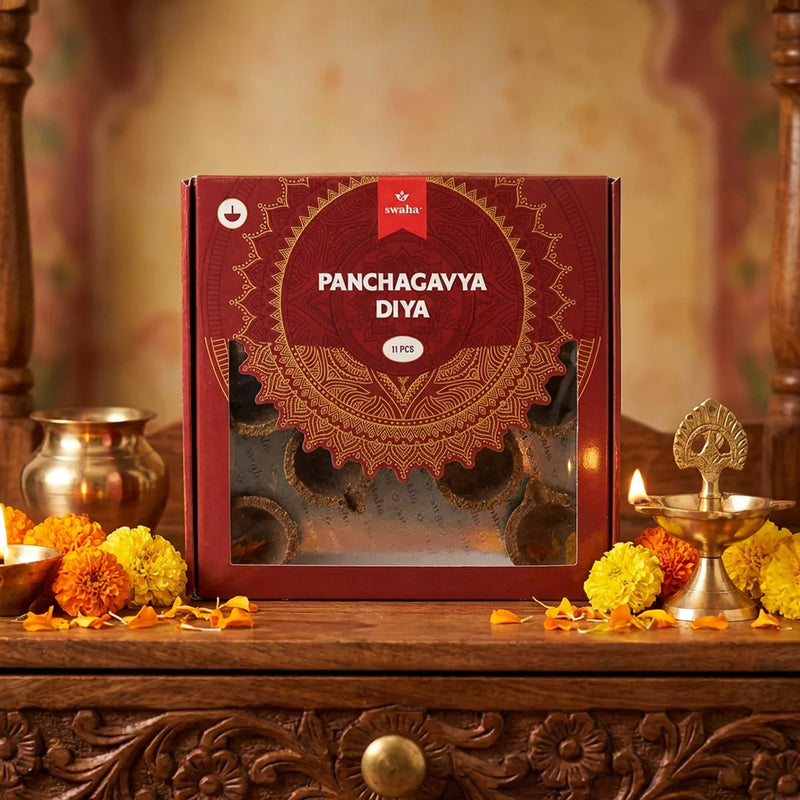 Panchagavya Diya without Ghee (11 pcs) | Swaha