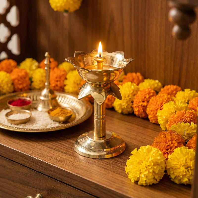 Kamal Nanda Stand Deepam (Pair) | Swaha