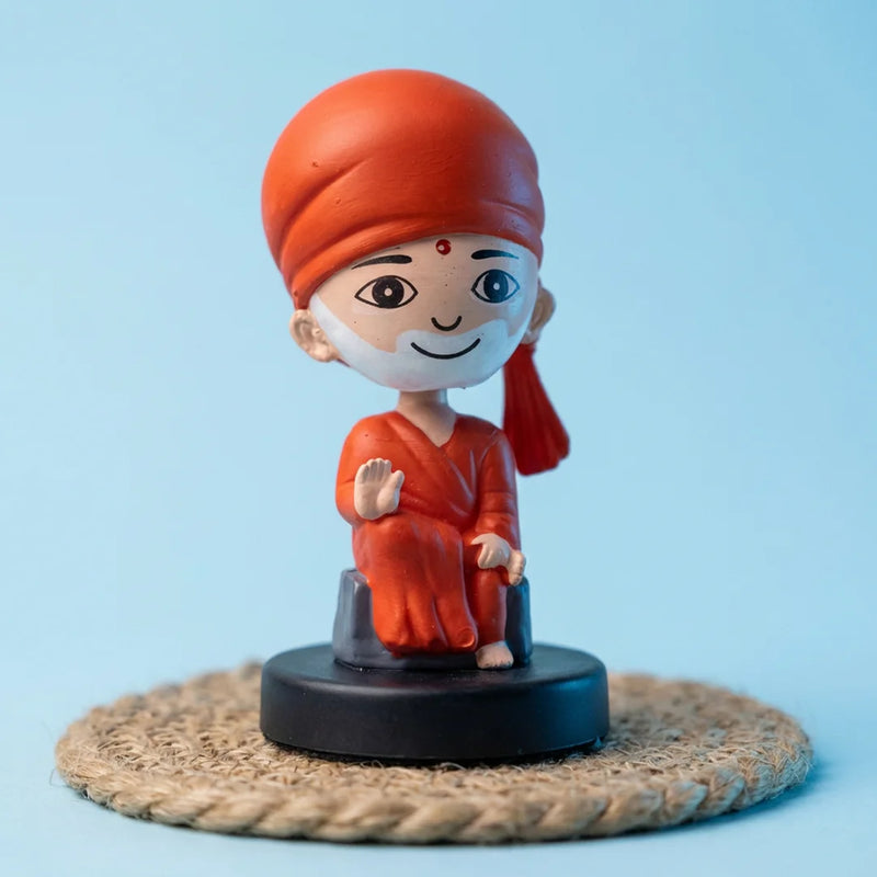 Divine Cute Saibaba Bobblehead  - Ideal for Car, Office and Home | Swaha