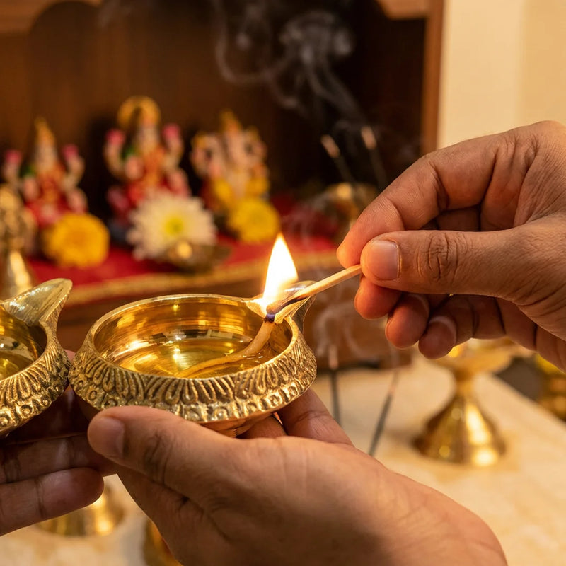 Brass Kubera Deepam - Pack of 2 | Swaha