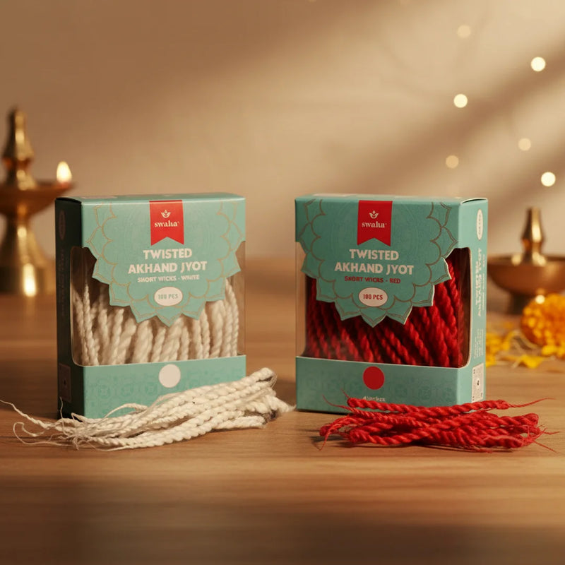 AkhandJyot Cotton Short Wicks | Swaha