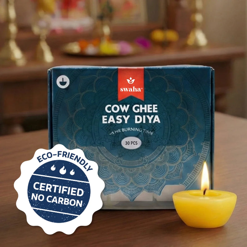 Cow Ghee Diya Wicks | 60mins Burning Time | Swaha