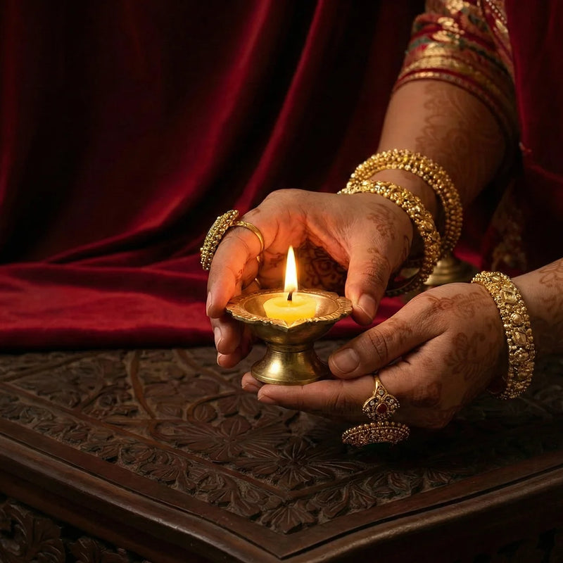 Cow Ghee Diya Gift Box - 30 Ghee Wicks & 2 Steel Diyas | 30min Burning Time | Wax Free Cow ghee Diya for puja | Swaha