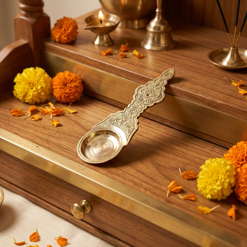 Brass Kapoor Holder | Karpuram Arati For Pooja | Camphor Burner | Swaha