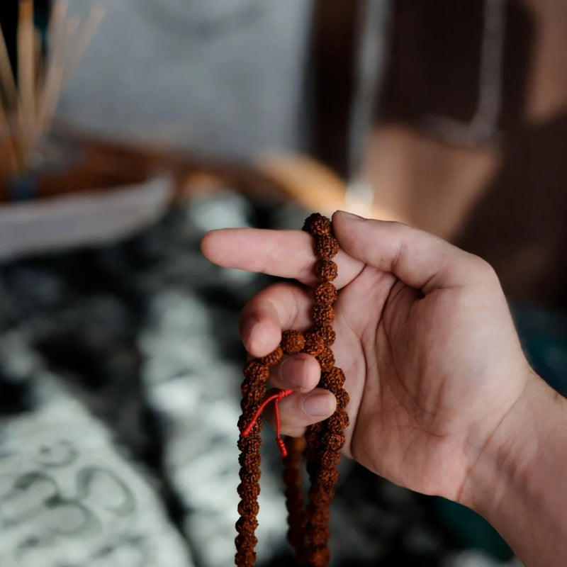 5 Mukhi Rudraksha Mala | Original 108 + 1 Beads | Swaha