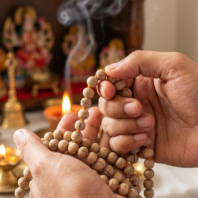 Tulsi Mala | Natural Lab Certified 108 + 1 Tulsi Beads | Swaha