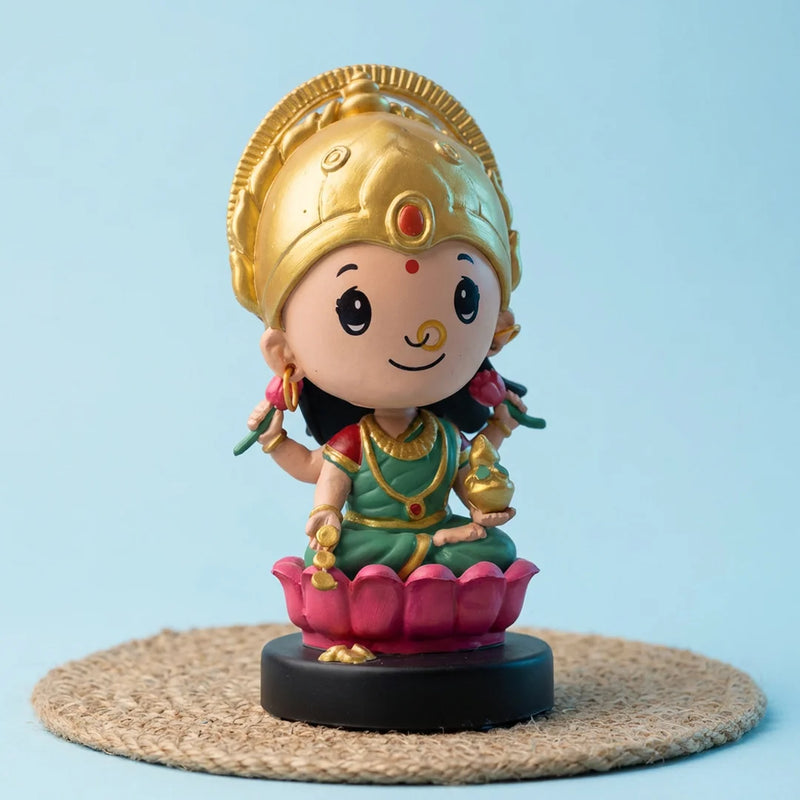 Divine Cute Lakshmi Bobblehead  - Ideal for Car, Office and Home | Swaha