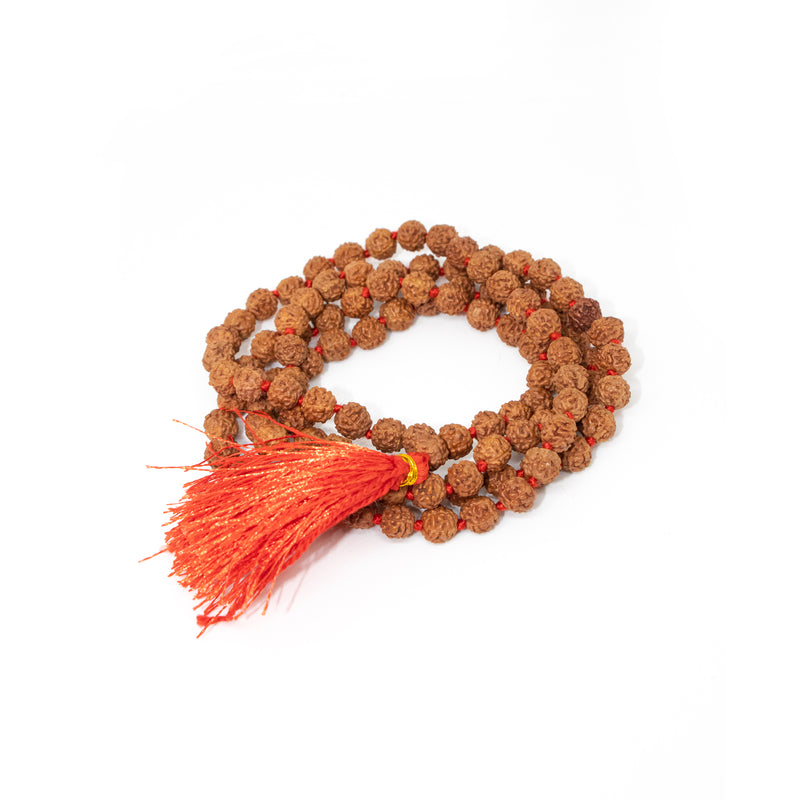 5 Mukhi Rudraksha Mala | Original 108 + 1 Beads | Swaha