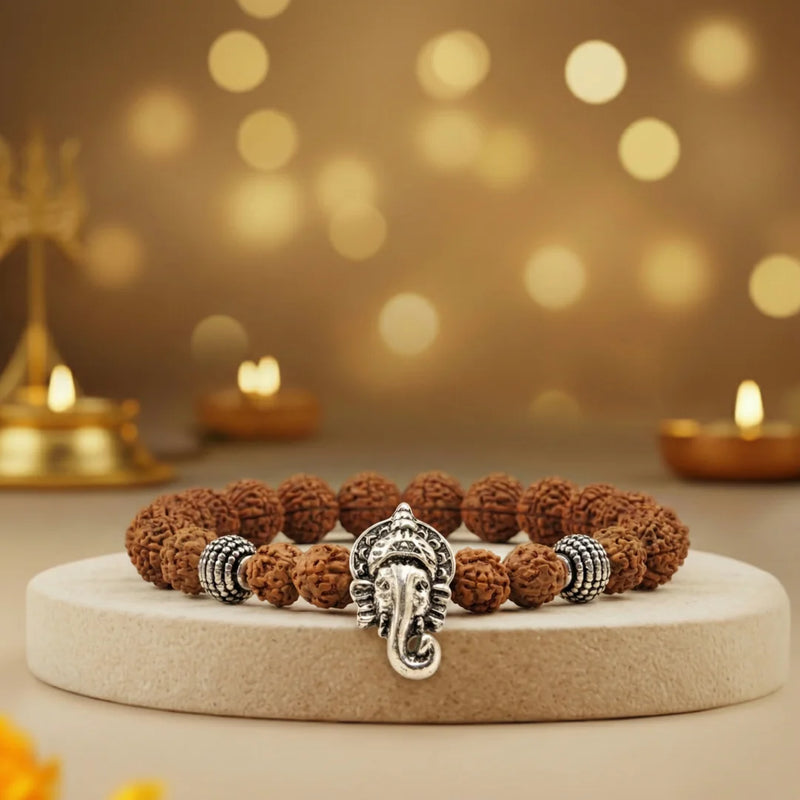 5 Mukhi Rudraksha Bracelet | Original Lab Certified Rudraksha Bracelt For Men & Women | Swaha
