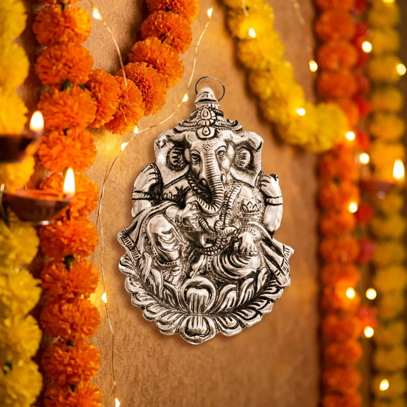 Kamal Ganesha | Wall Hanging Ganapathi Idols | Religious Decor for Home | God Showpiece | Swaha