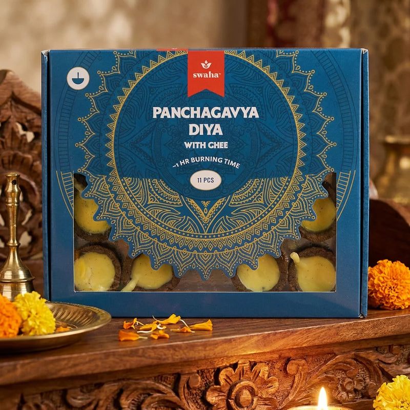 Panchagavya Diya with Ghee (11 pcs) - Combo Pack of 3 | Swaha