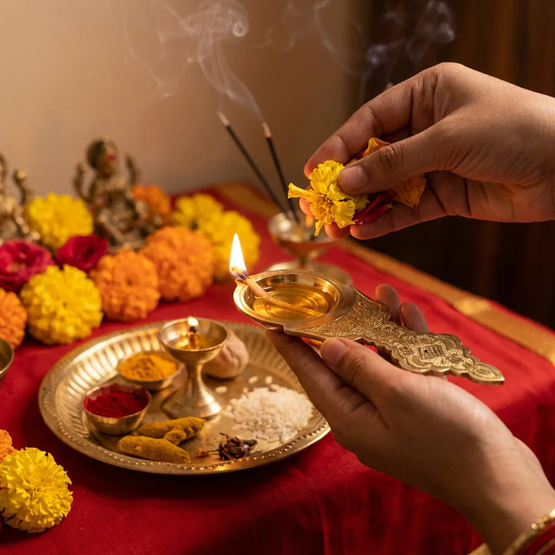 Brass Kapoor Holder | Karpuram Arati For Pooja | Camphor Burner | Swaha
