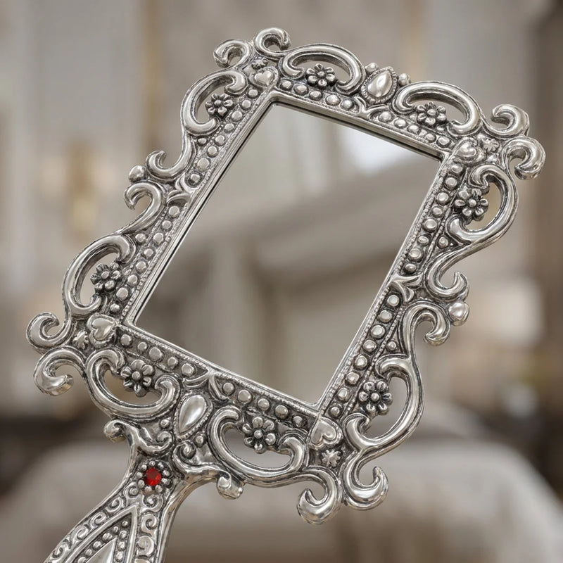 Rectangle Mirror | Silver Color Metal Makeup Mirror | Swaha