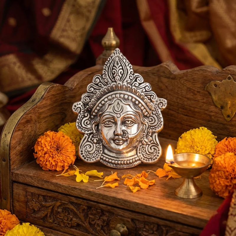Durga Face | Maa Durga Face Sculpture For Good Luck and Prosperity | Home Decorations | Swaha