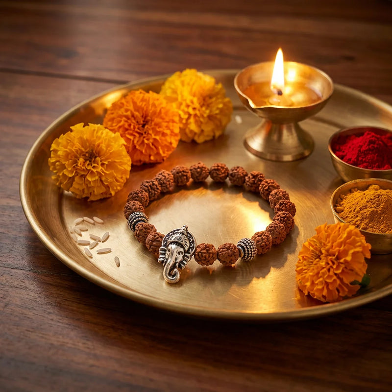 5 Mukhi Rudraksha Bracelet | Original Lab Certified Rudraksha Bracelt For Men & Women | Swaha