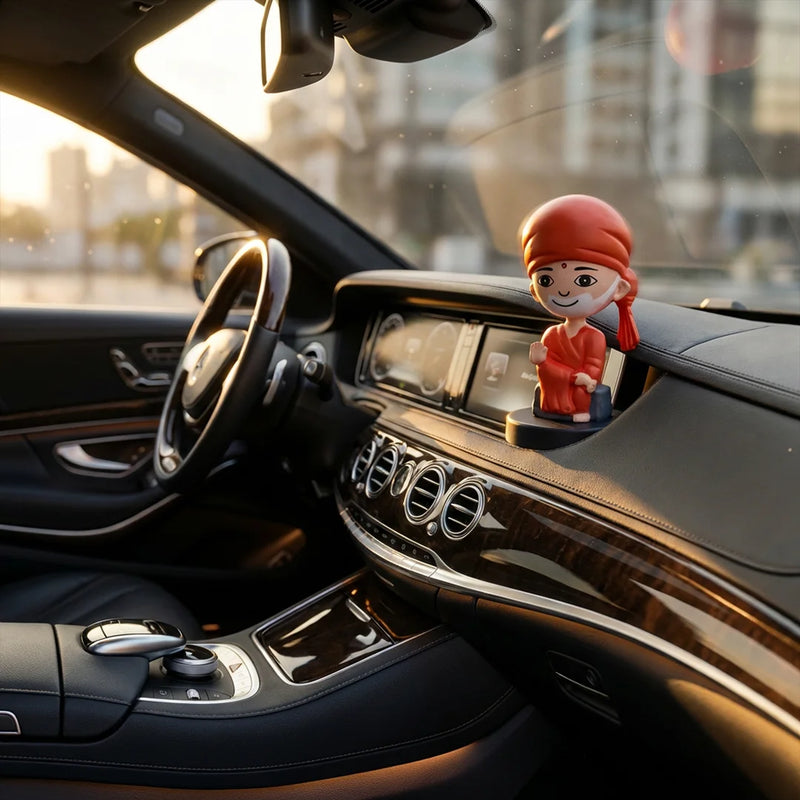 Divine Cute Saibaba Bobblehead  - Ideal for Car, Office and Home | Swaha