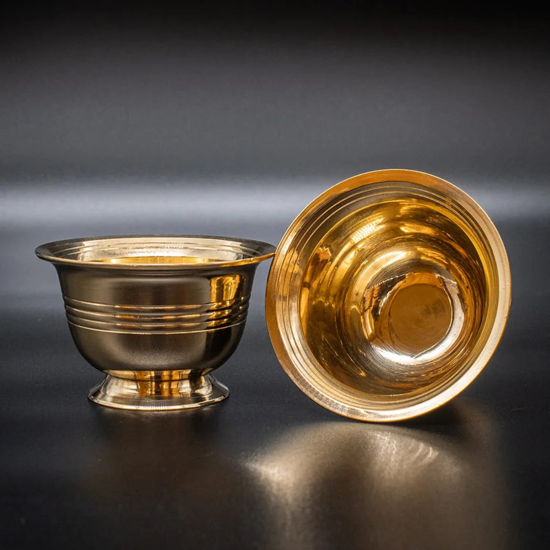 Brass Kumkum | Turmeric | Chandan | Puja Bowl (2 Pcs) | Swaha