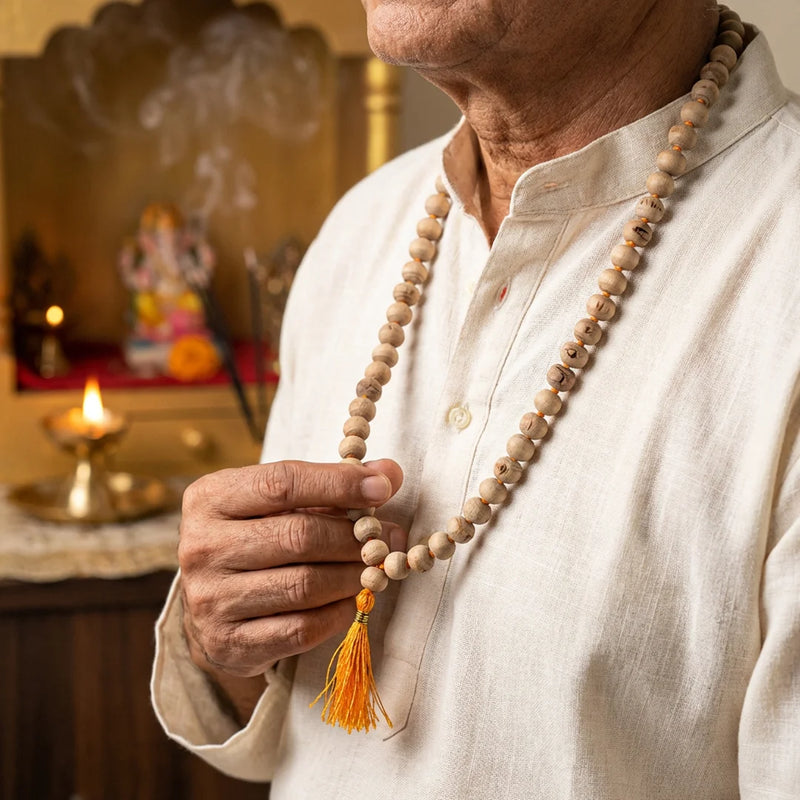 Tulsi Mala | Natural Lab Certified 108 + 1 Tulsi Beads | Swaha