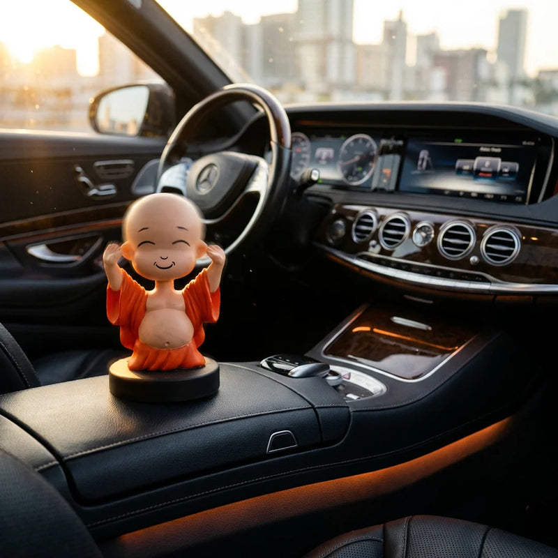 Divine Cute Laughing Buddha Bobblehead  - Ideal for Car, Office and Home | Swaha