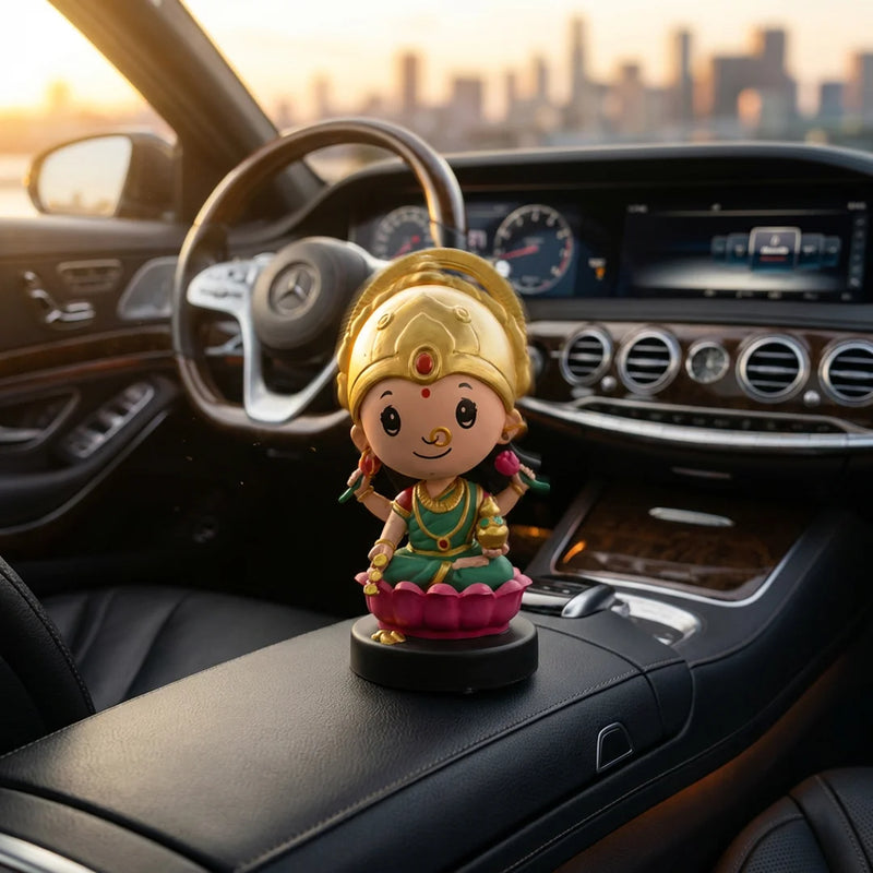 Divine Cute Lakshmi Bobblehead  - Ideal for Car, Office and Home | Swaha
