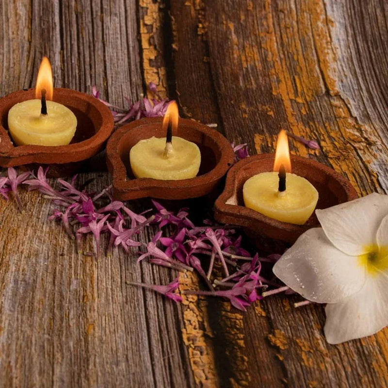 Cow Ghee Diya Wicks | 60mins Burning Time - Combo Pack of 3 | Swaha