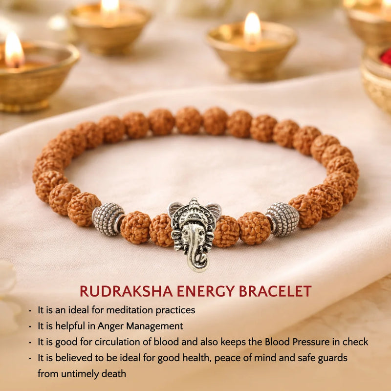 5 Mukhi Rudraksha Bracelet | Original Lab Certified Rudraksha Bracelt For Men & Women | Swaha