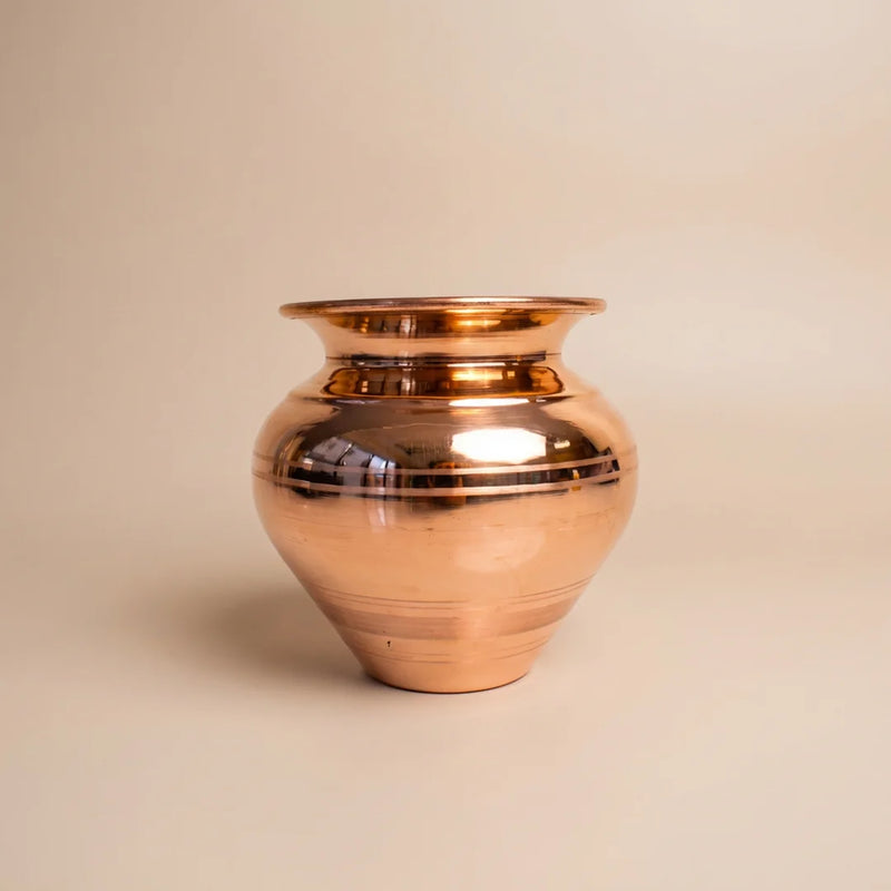 Pure Copper Kalash | chombu | Kalash Lota For Puja in Home and Temple | Hold 700ml of Water | Swaha