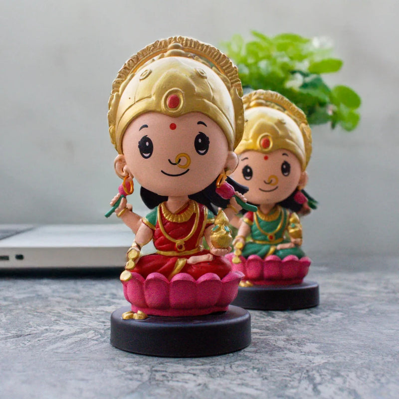 Divine Cute Lakshmi Bobblehead  - Ideal for Car, Office and Home | Swaha