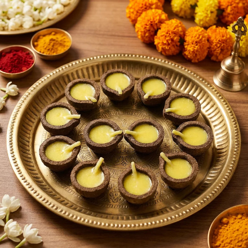 Panchagavya Diya with Ghee (11 pcs) - Combo Pack of 3 | Swaha